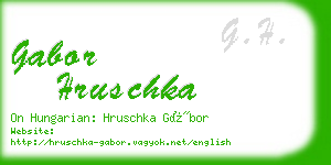 gabor hruschka business card